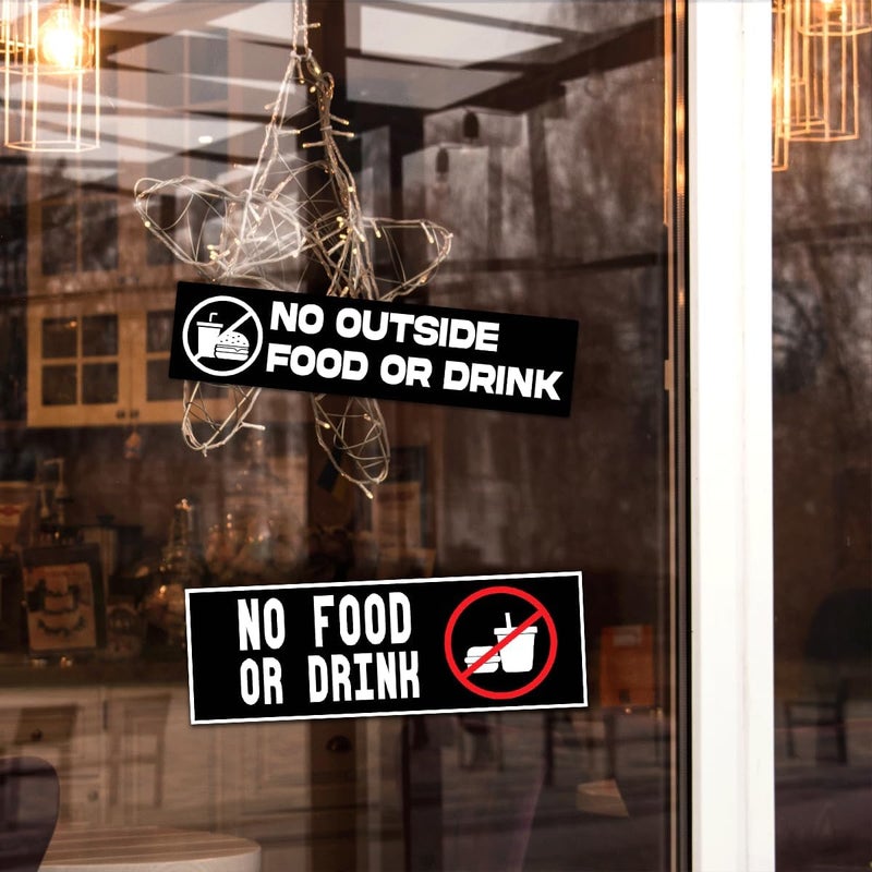 RABOWA Pack 6 Pcs No Food Or Drink Allowed Sticker for Cars Vehicles Trucks Indoor Outdoor Window Warning Signs Bumper Stickers Removable Waterproof Vinyl Decals Car Exterior Accessories - Image 4